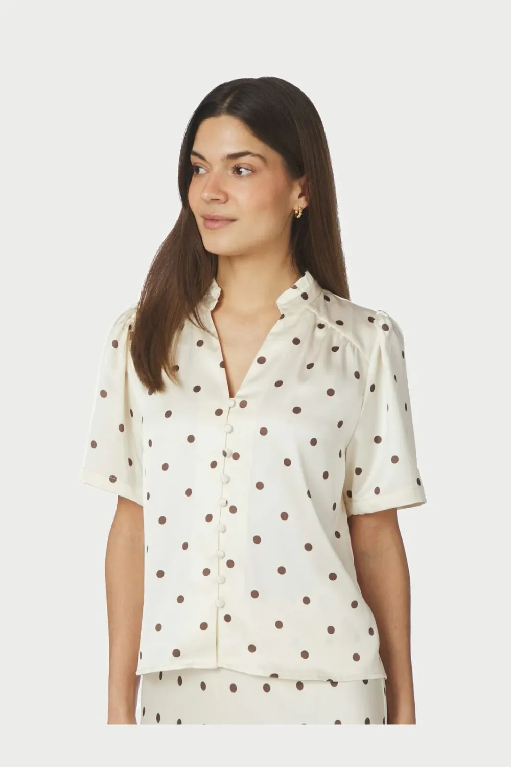 Neo Noir Torana Dotted Blouse Ecru