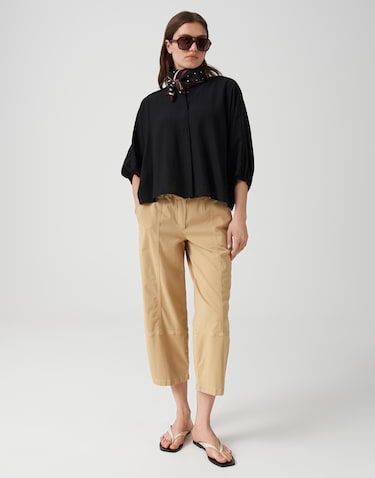 Opus Fylora Oversized blouse Zwart