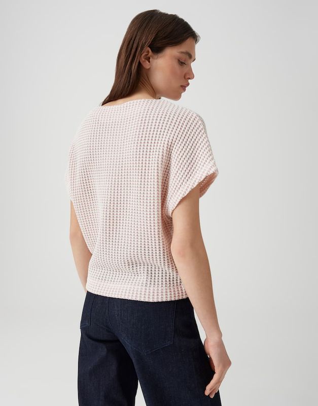 Opus Gutina Gestructureerd sweatshirt Roze