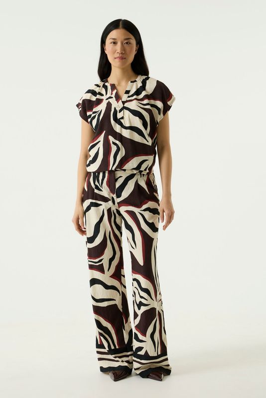Garcia Top met print Bruin