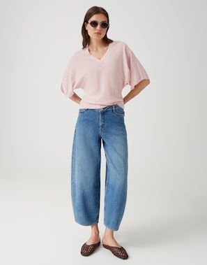 Opus Pench fijn gebreide trui Roze