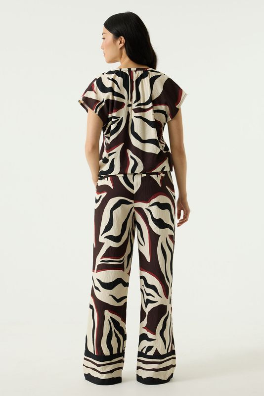 Garcia Broek met print Bruin