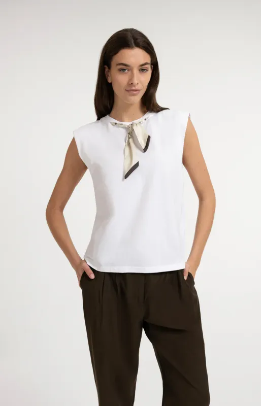YAYA Top met sjaaldetail Brui