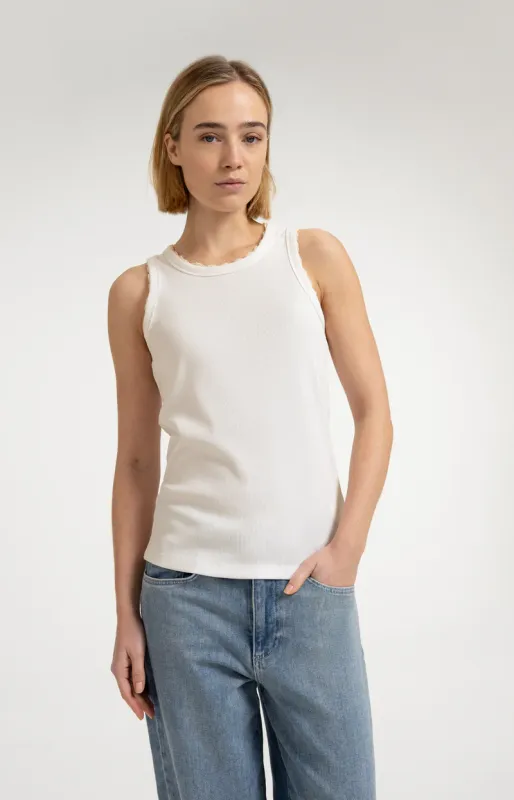 YAYA Singlet met kanten details Beige