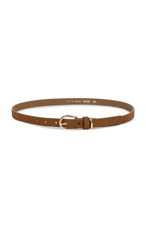 YAYA suede riem met ronde gesp