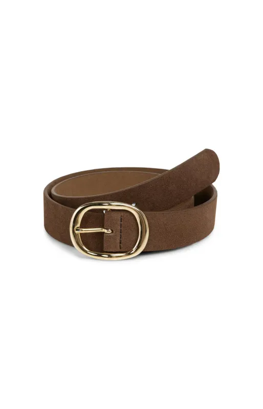 YAYA suede riem met ovale gesp