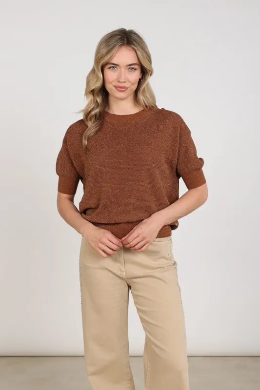 Nukus Kinty Top Lurex Bruin