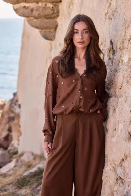 Nukus Anika Blouse Paillet Bruin