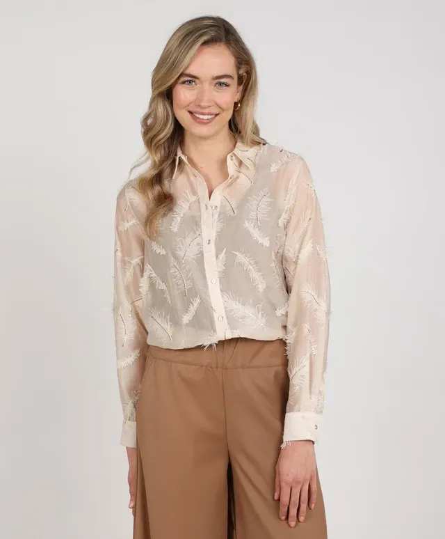 Nukus Aysha Blouse Feathers Beige