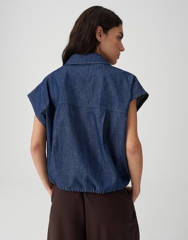 Opus Chambray blouse in denimlook Blauw