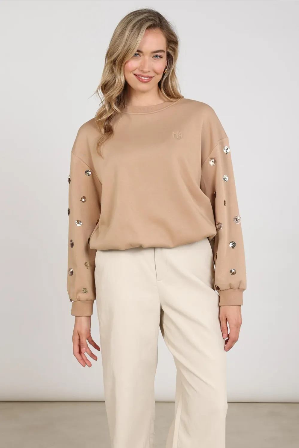 Nukus Sara Pullover Paillet Beige