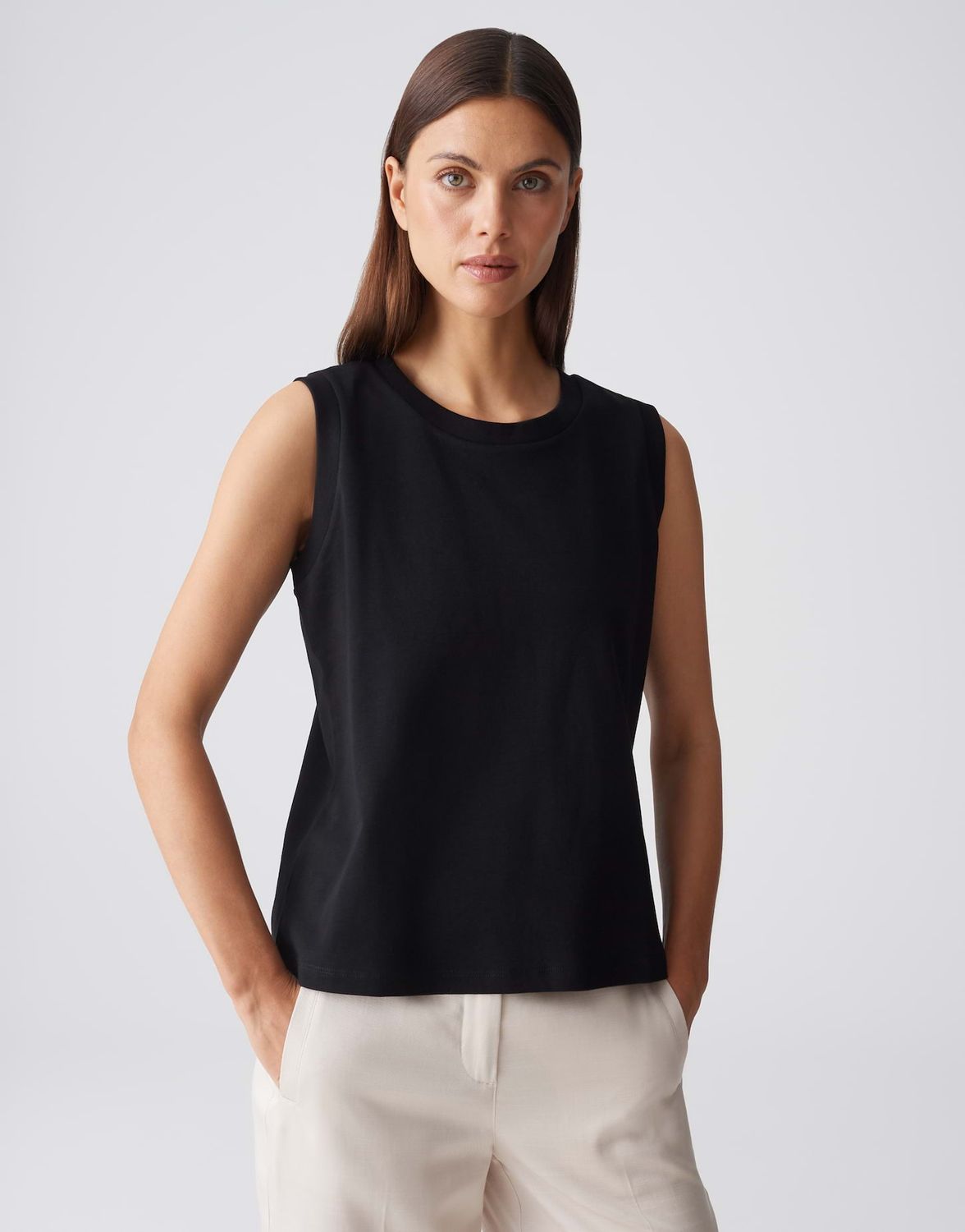 Opus Ilayda Jersey top Zwart