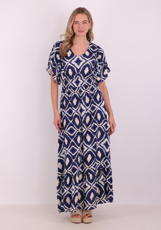 Geisha Jurk met print Ecru