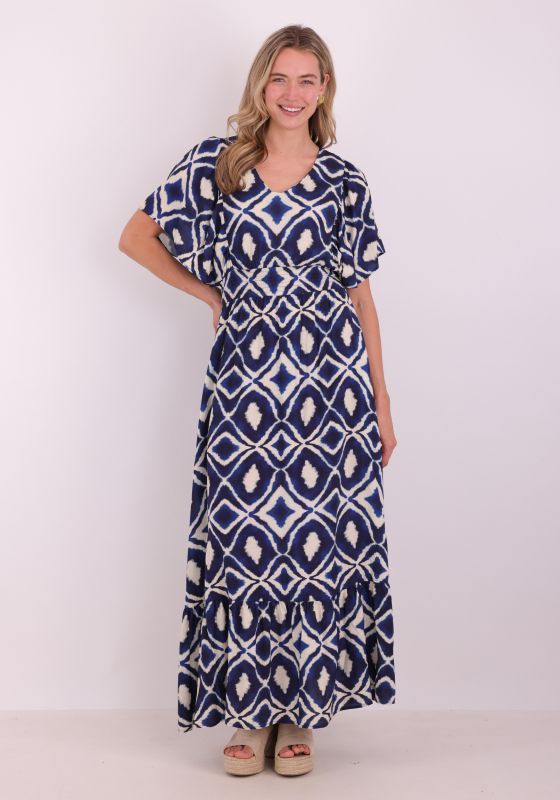 Geisha Jurk met print Ecru