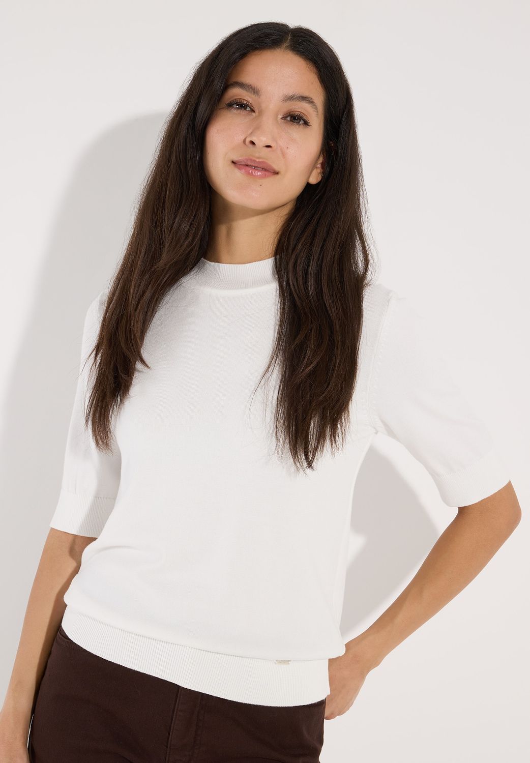 More &amp; More Turtleneck Pullover off white