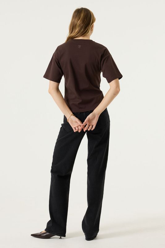 Garcia shirt met detail Bruin