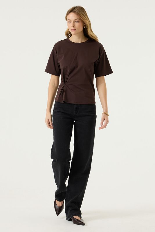 Garcia shirt met detail Bruin