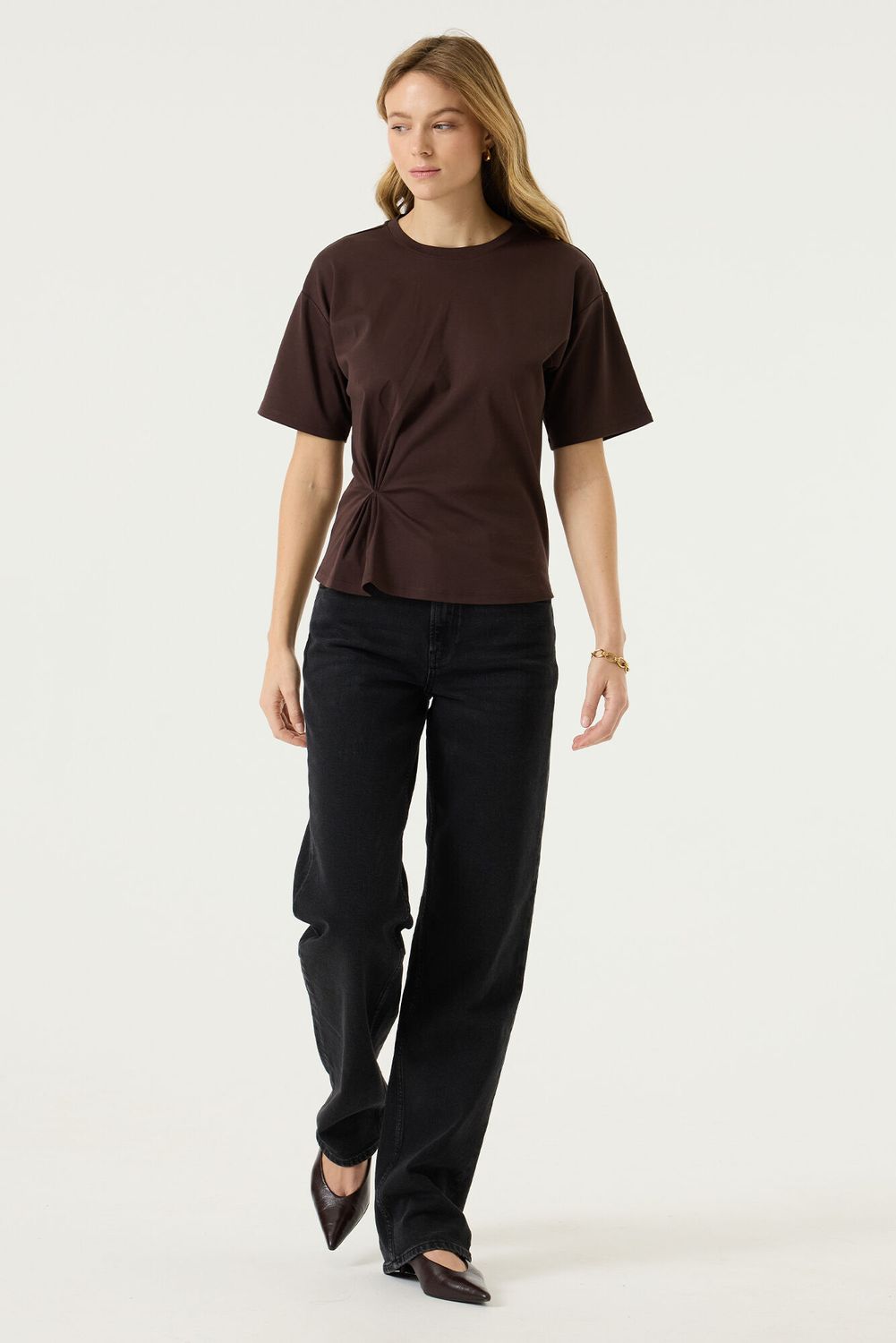 Garcia shirt met detail Bruin