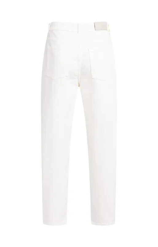 YAYA Barrel jeans in lichte wassing Beige