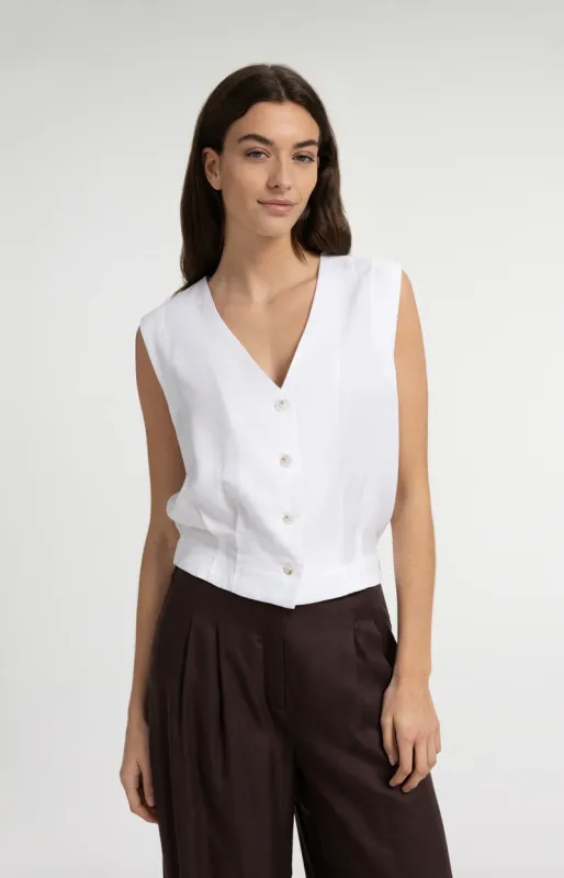 YAYA Mouwloze blouse Wit