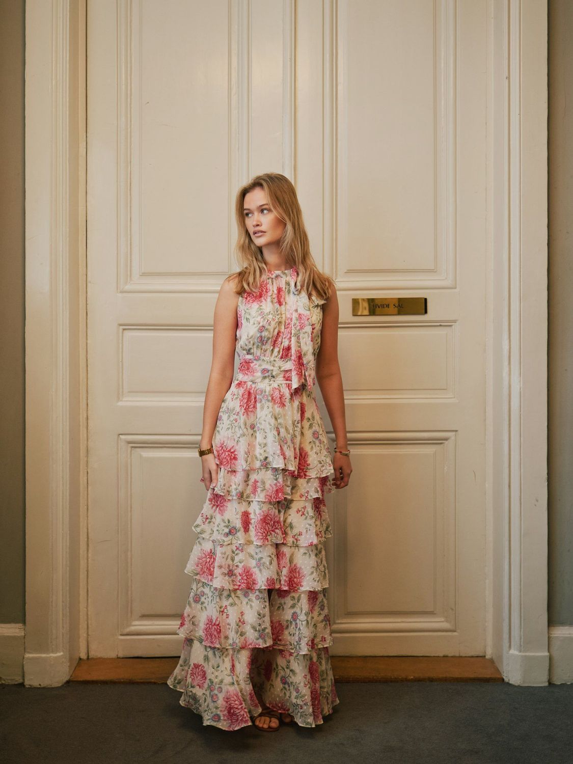 Neo Noir Marli Big Flower Dress Ecru