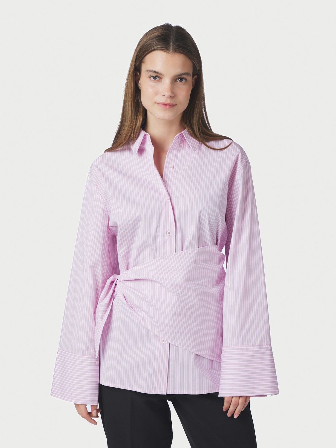 Neo Noir Dita Scarf Stripe Shirt Roze