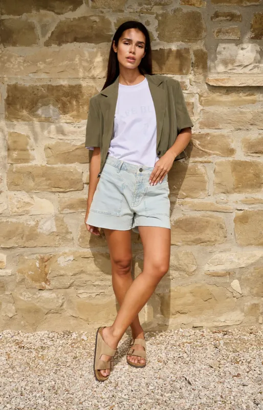 YAYA Loose fit colored worker short Jeans