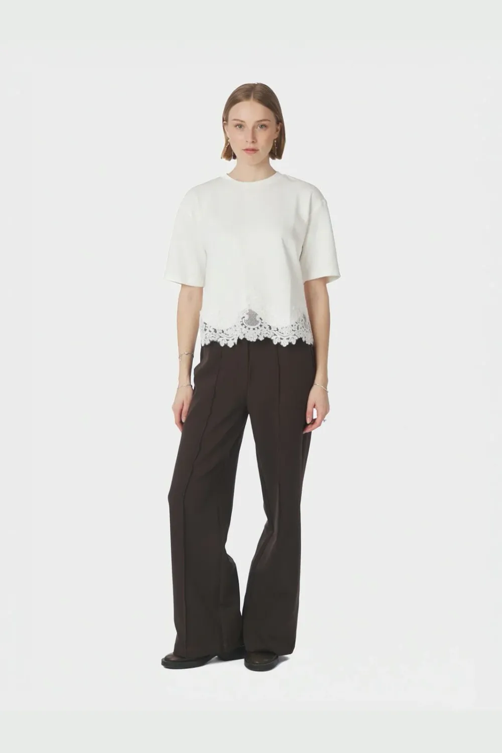 Neo Noir Iria Lace Tee White