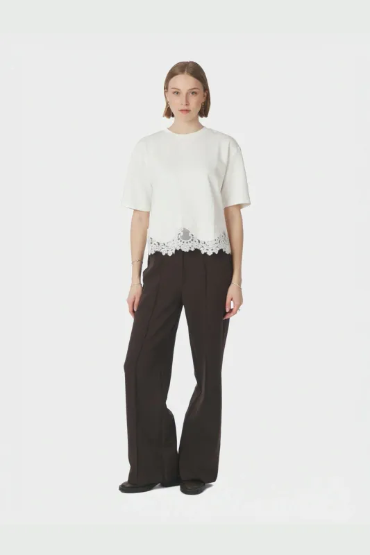Neo Noir Iria Lace Tee White