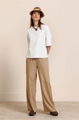 Studio Anneloes Devine stripe trousers Beige