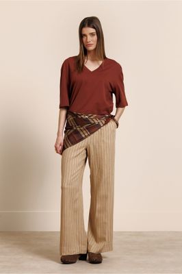Studio Anneloes Devine stripe trousers Beige