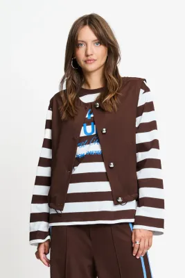 Pom Amsterdam gilet gaya Bruin