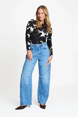 Pom Amsterdam jeans Jacky Studs Blauw