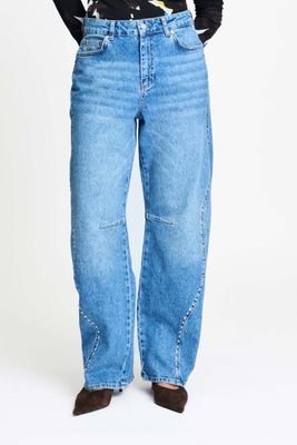 Pom Amsterdam jeans Jacky Studs Blauw