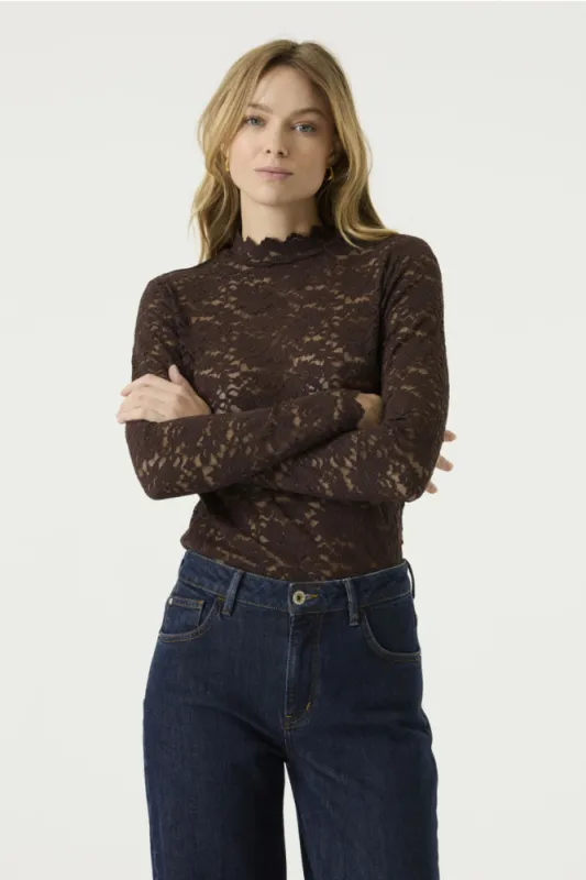 Garcia Kanten T-shirt Bruin