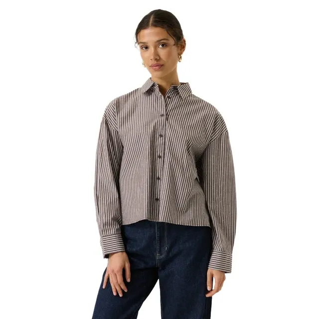 Garcia Gestreepte Blouse Bruin