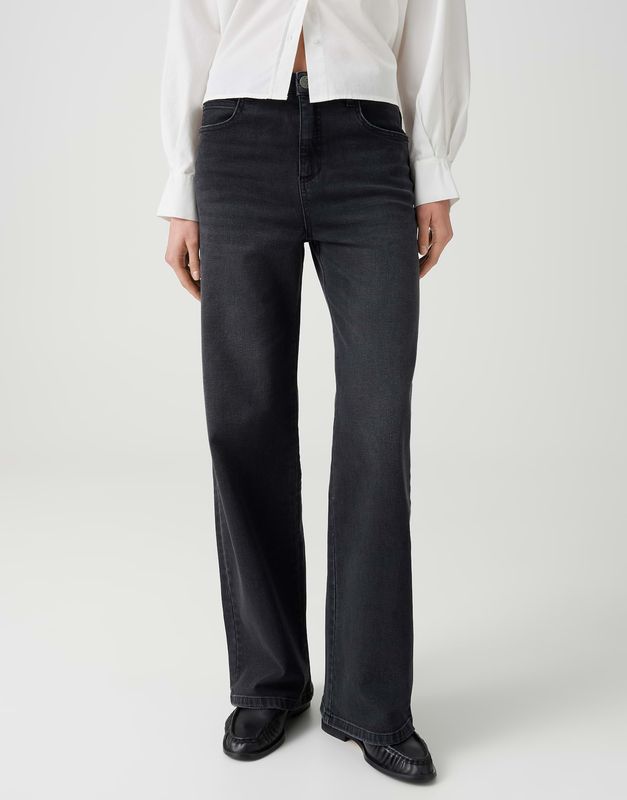 Opus Mivy jeans wide Grijs