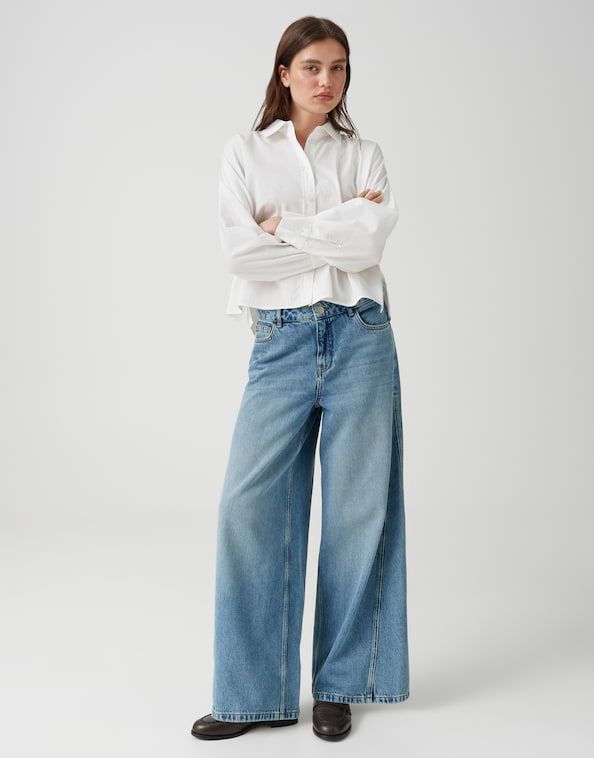 Opus Meddy loosy wijde jeans Blauw