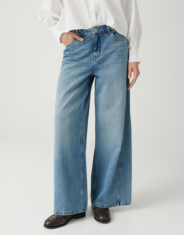 Opus Meddy loosy wijde jeans Blauw