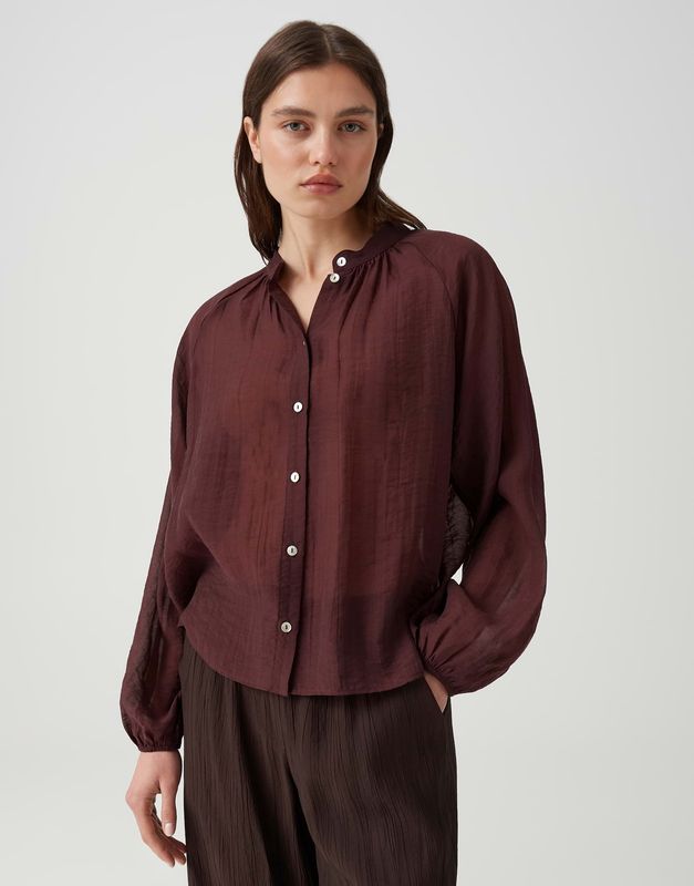 Opus Fabrielle Oversized tuniekblouse Rood