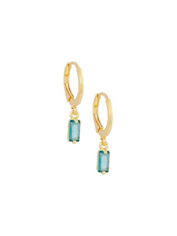 Ellen Beekmans Oorringetjes met hangertje turquoise  Goud