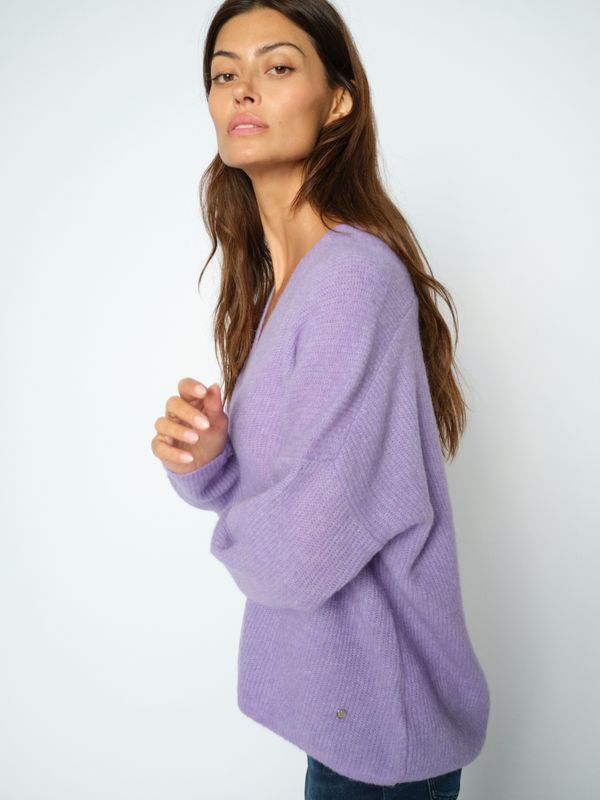 Mos Mosh MMThora V-Neck Knit Paars