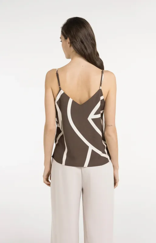 YAYA Singlet met print en V-hals