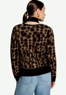 Zero Pluche vest met luipaardprint en bijpassende sjaal