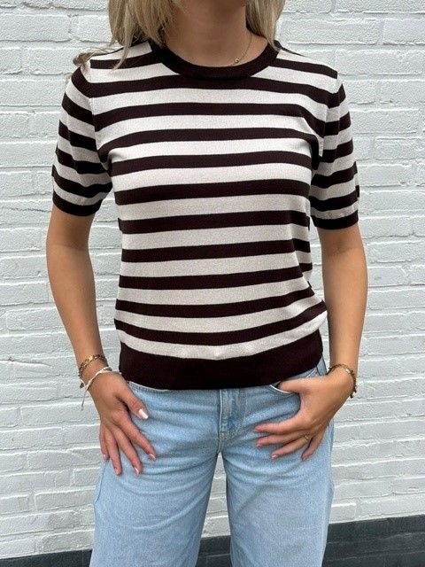 Freequent Gestreepte Pullover Bruin