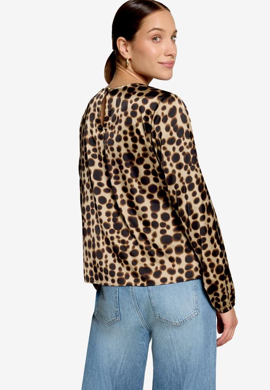 Zero Blouse met print Bruin