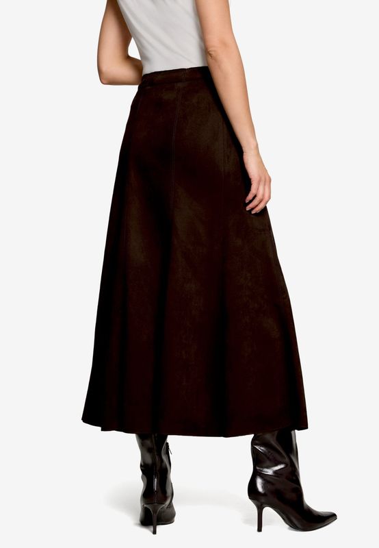 Zero Maxi rok van suède Bruin