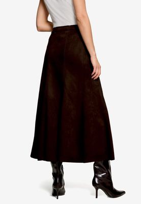 Zero Maxi rok van suède Bruin