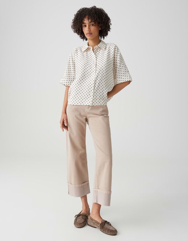 Opus Farise blouse polkadot Ecru