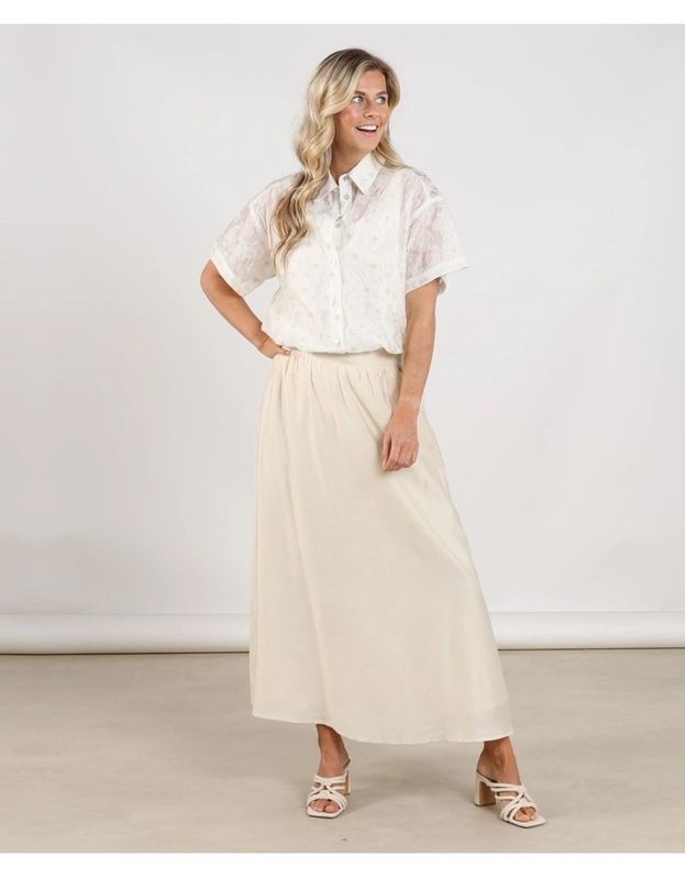 Nukus Britt Blouse Flower Ecru